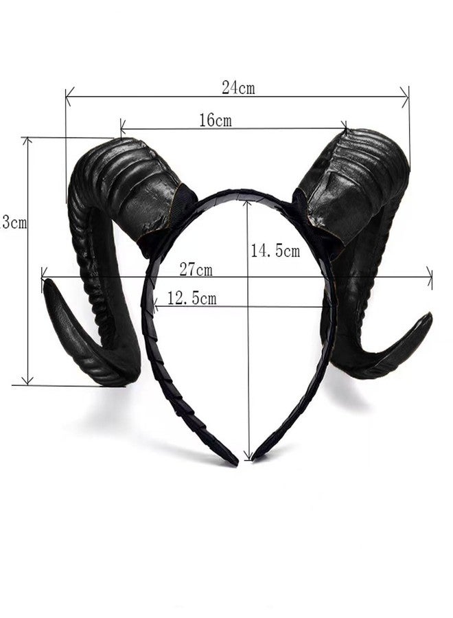 Moyubath Devil Horns Headband, Black Antlers Gothic Steampunk Demon Horns Headband for Halloween Fancy Dress Costume Photo Props - Image 3